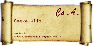 Cseke Aliz névjegykártya